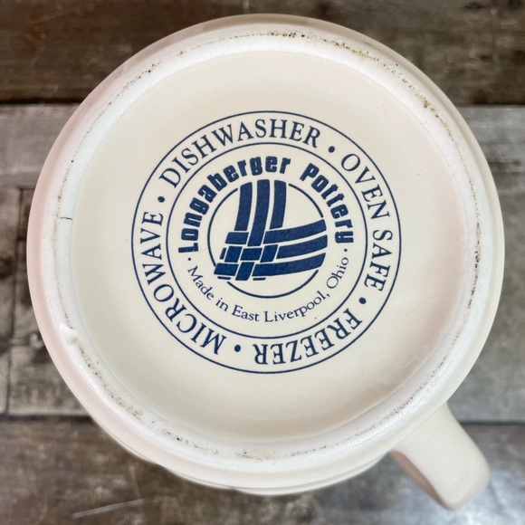 Longaberger Woven Tradition Classic Blue Pottery Small Pitcher East Liverpool OH - Picture 6 of 7